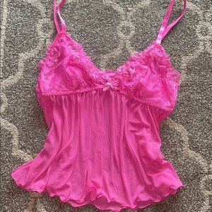 Pink lingerie baby doll flowy top